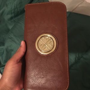 Brown five slot wallet